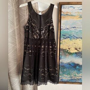 Free People Mini Dress Black Size 4 Lace Sleeveless Lined